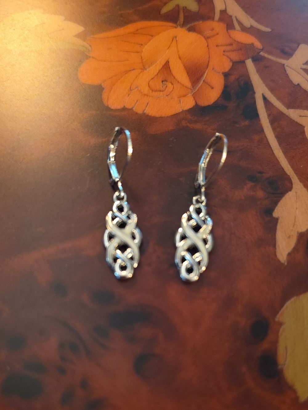 Silver Knot Opal Imitation Boho Alloy Earrings